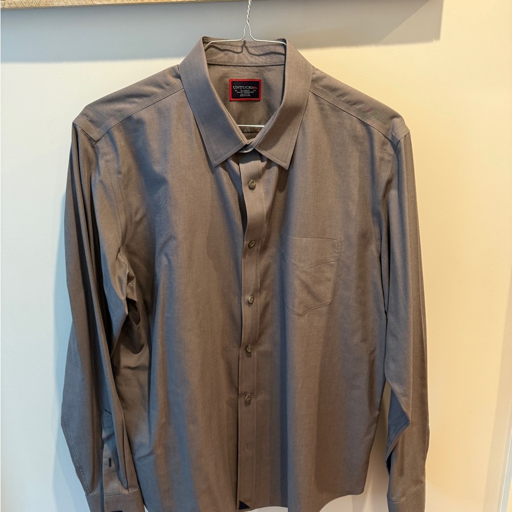 UNTUCKit Gray Dress Shirt Classic Professional Style